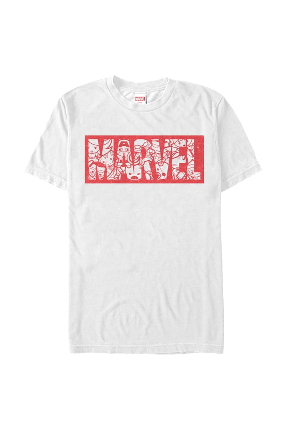 Men's Marvel Kawaii Superheroes Logo Graphic Tee White Large