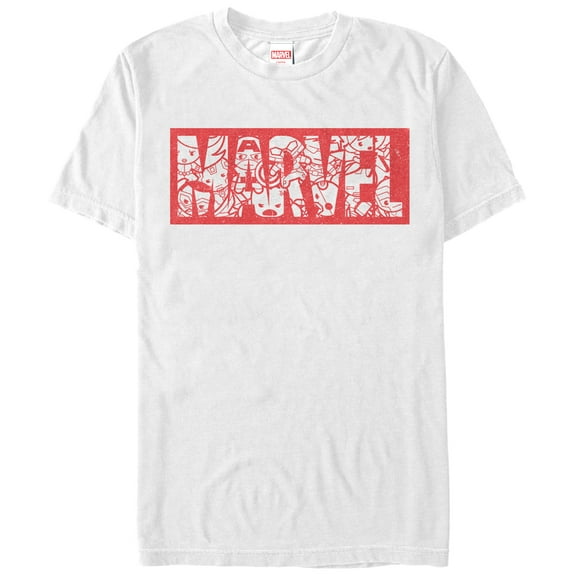 Men's Marvel Kawaii Superheroes Logo  Graphic Tee White Medium