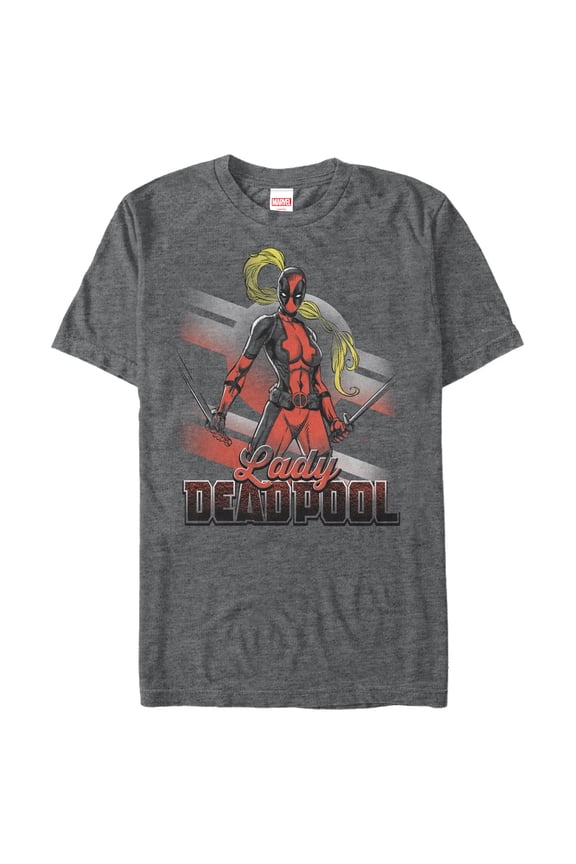 Men's Marvel Lady Deadpool Graphic Tee Charcoal Heather Large