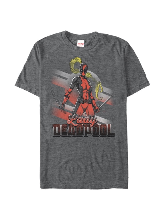 Men's Marvel Lady Deadpool Graphic Tee Charcoal Heather Medium