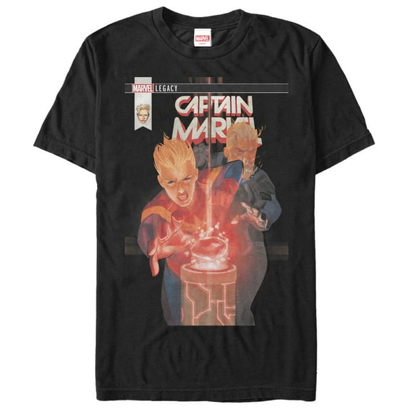 Men's Marvel Legacy Captain Marvel Graphic Tee Black Large