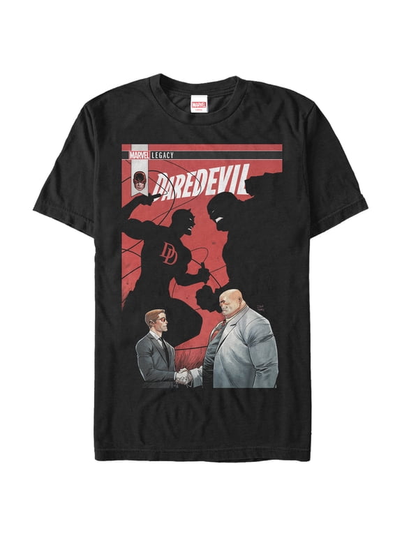Men's Marvel Legacy Daredevil vs Kingpin Graphic Tee Black Medium