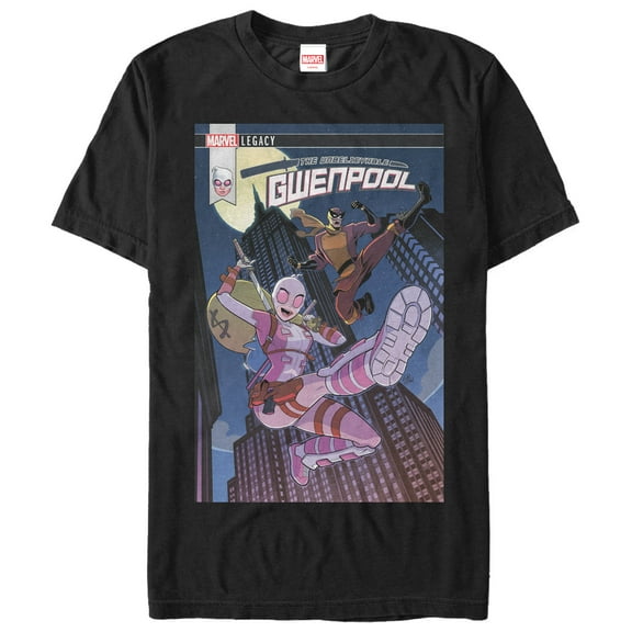 Men's Marvel Legacy Gwenpool  Graphic Tee Black Large