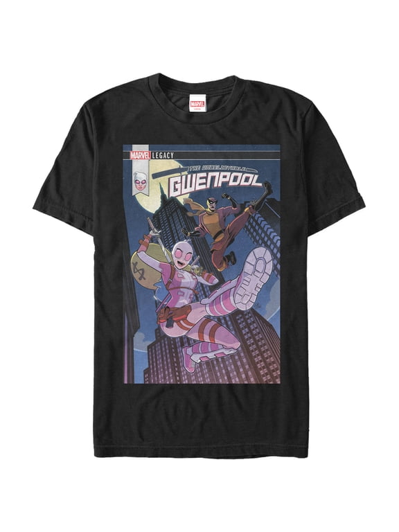 Men's Marvel Legacy Gwenpool Graphic Tee Black Medium