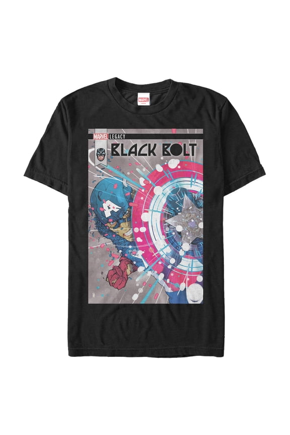 Men's Marvel Legacy Inhumans Bolt Graphic Tee Black Large
