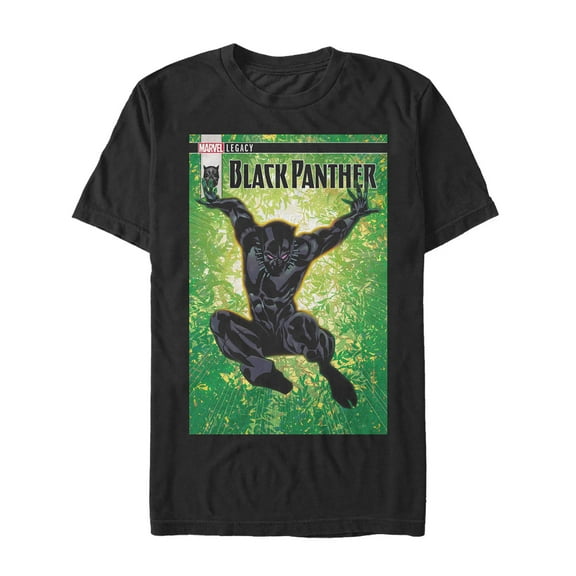 Men's Marvel Legacy Panther Foliage  Graphic Tee Black Small
