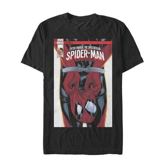 Men's Marvel Legacy Spectacular Spider-Man Handcuffs Graphic Tee Black 3X Large