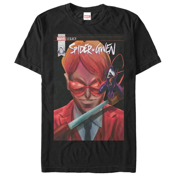 Men's Marvel Legacy Spider-Gwen  Graphic Tee Black 4X Large
