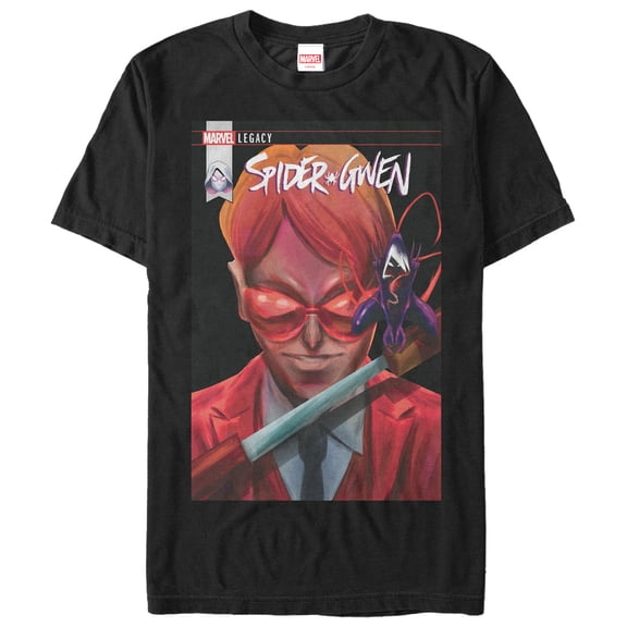 Men's Marvel Legacy Spider-Gwen Graphic Tee Black X Large