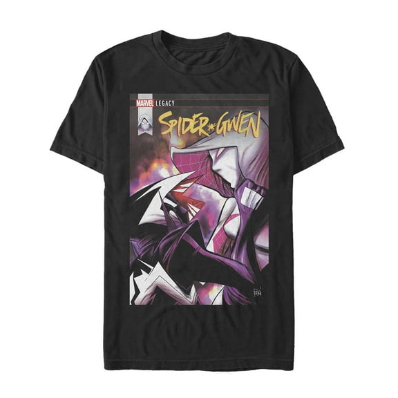 Men's Marvel Legacy Spider-Gwen & Venom Graphic Tee Black Large
