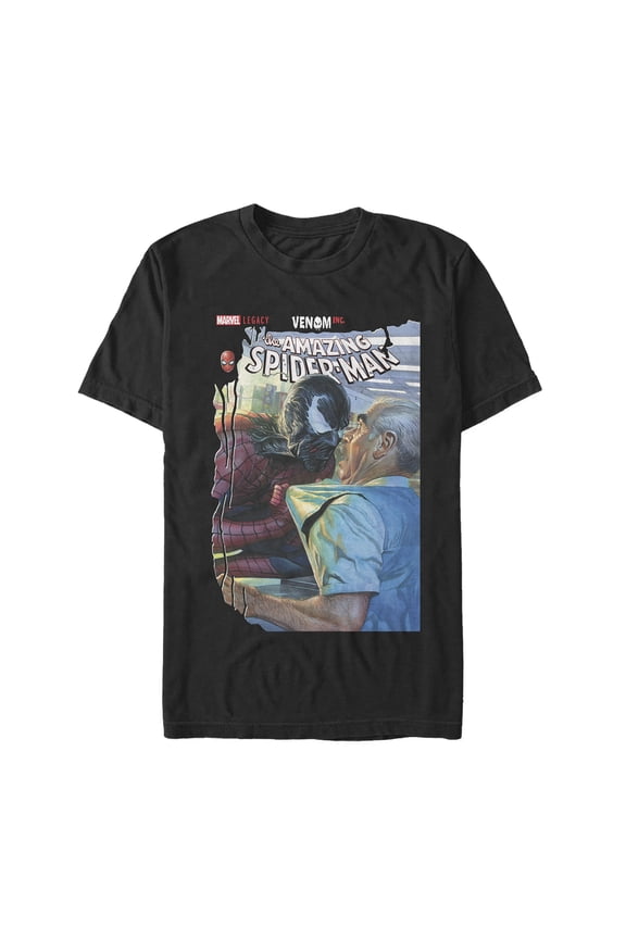 Men's Marvel Legacy Spider-Man vs Venom Graphic Tee Black Large