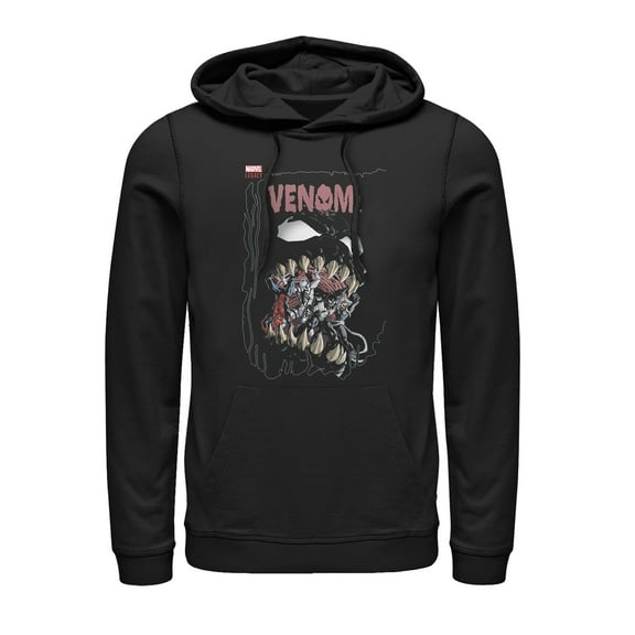 Men's Marvel Legacy Venom Teeth  Pull Over Hoodie Black Large