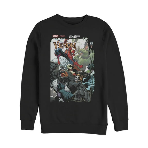 Men's Marvel Legacy Venom vs Spider-Man Sweatshirt Black Large