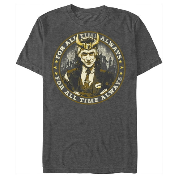 Men's Marvel Loki Campaign Trail Graphic Tee Charcoal Heather Large