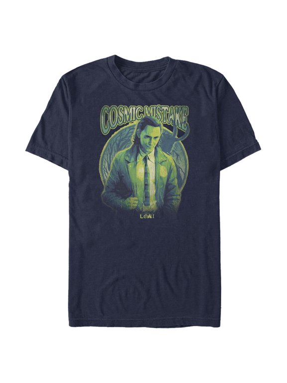 Men's Marvel Loki Cosmic Mistake Graphic Tee Navy Blue 3X Large