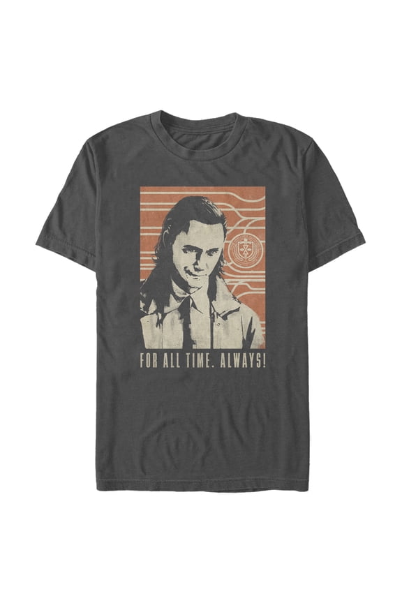 Men's Marvel Loki For All Time Always Drawing Graphic Tee Charcoal 3X Large