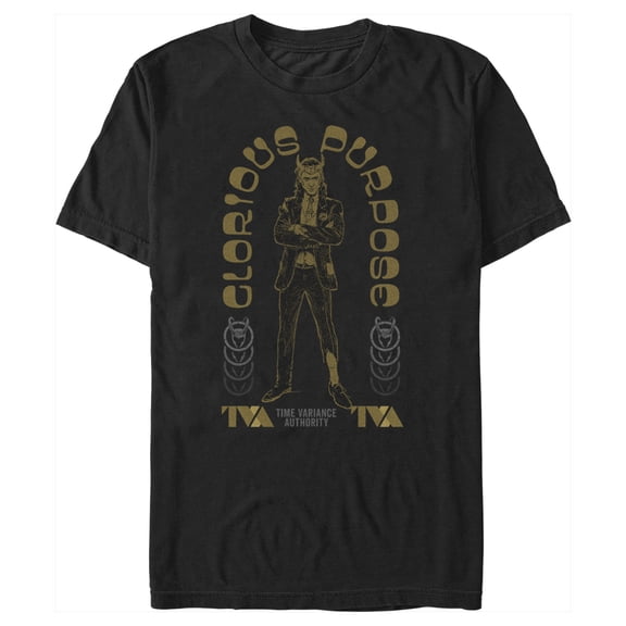 Men's Marvel Loki Glorious Purpose Arch Graphic Tee Black Small