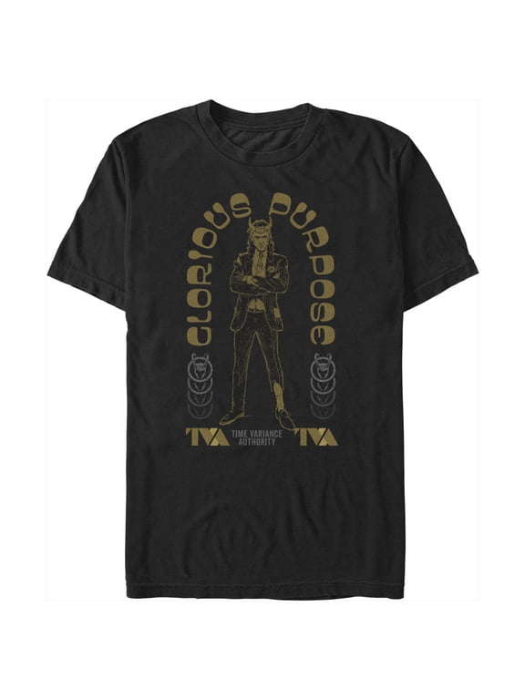 Men's Marvel Loki Glorious Purpose Arch Graphic Tee Black Small