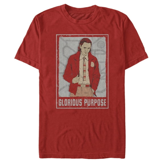 Men's Marvel Loki Glorious Purpose Graphic Tee Red Medium