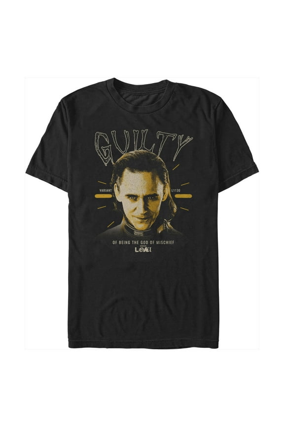 Men's Marvel Loki Guilty Graphic Tee Black X Large