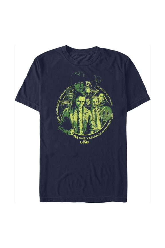 Men's Marvel Loki Time Variance Authority Agents Graphic Tee Navy Blue Large