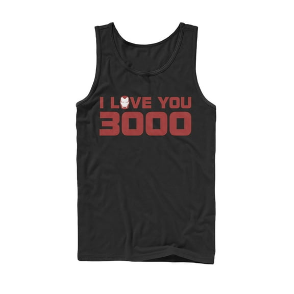 Men's Marvel Love You 3000 Stark Helmet Tank Top Black X Large