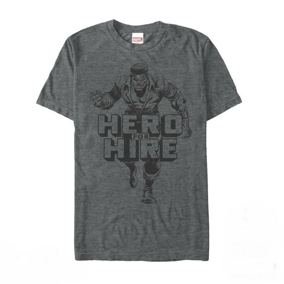 Men's Marvel Luke Cage Grayscale Graphic Tee Charcoal Heather 5X Large