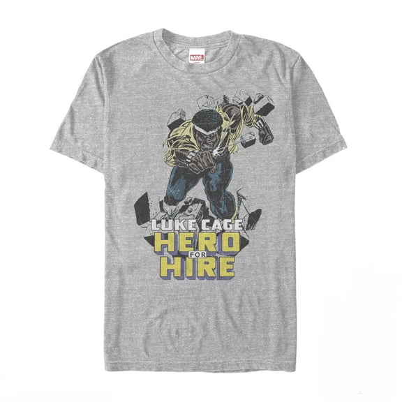Men's Marvel Luke Cage Hero For Hire Graphic Tee Athletic Heather Large