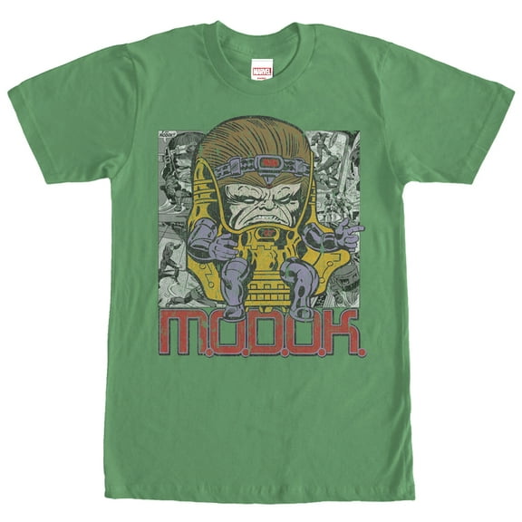Men's Marvel MODOK Comic Book Page Print  Graphic Tee Kelly Green Medium