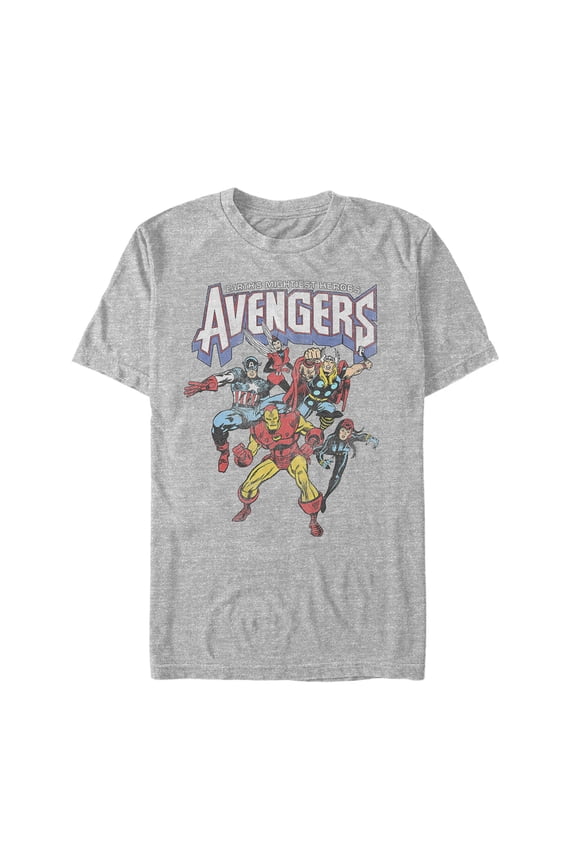 Men's Marvel Mightiest Heroes Avengers Graphic Tee Athletic Heather Large