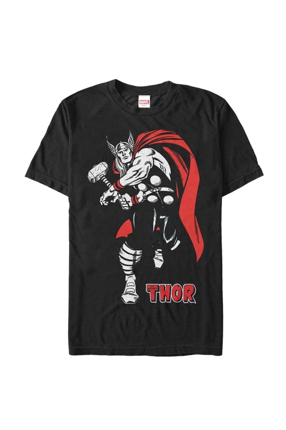 Men's Marvel Mighty Thor Hammer Strike Graphic Tee Black 2X Large