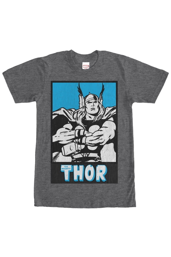 Men's Marvel Mighty Thor Ready for Battle Graphic Tee Charcoal Heather Large