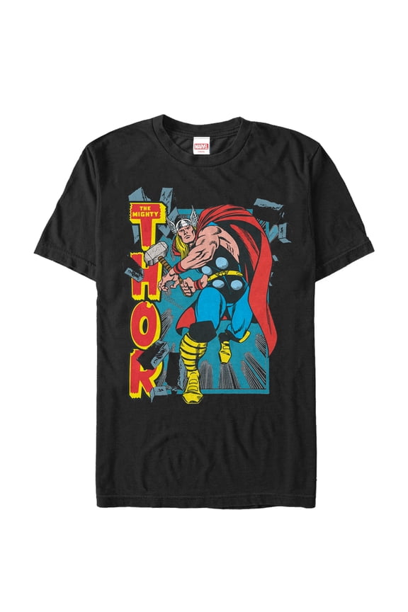 Men's Marvel Mighty Thor Rock Graphic Tee Black 2X Large