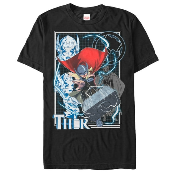 Men's Marvel Mighty Thor Throw  Graphic Tee Black X Large