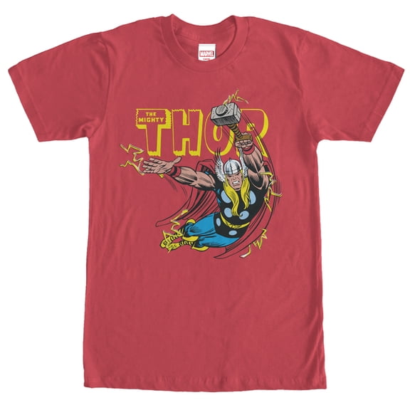 Men's Marvel Mighty Thor Thunder Graphic Tee Red X Large