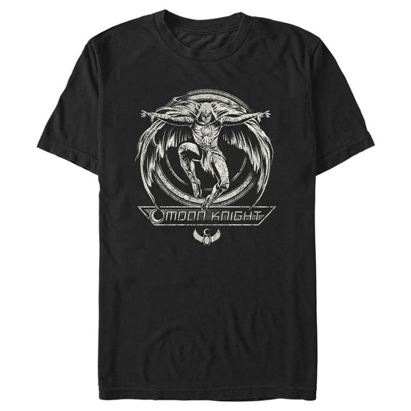 Men's Marvel: Moon Knight Ancient Statue  Graphic Tee Black Medium