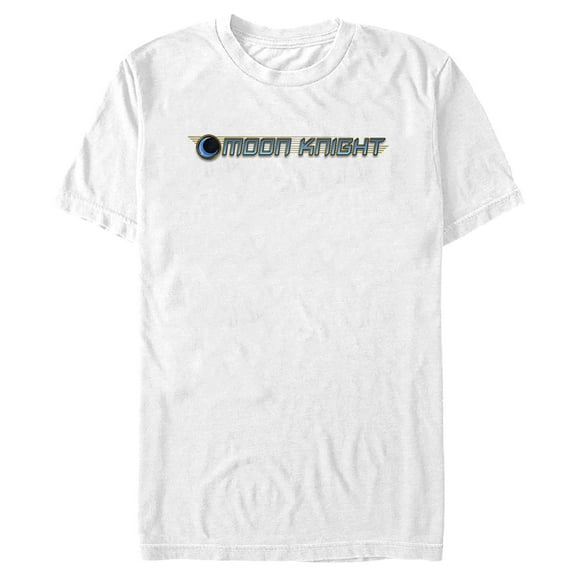 Men's Marvel: Moon Knight Blue Horizontal Logo  Graphic Tee White 3X Large