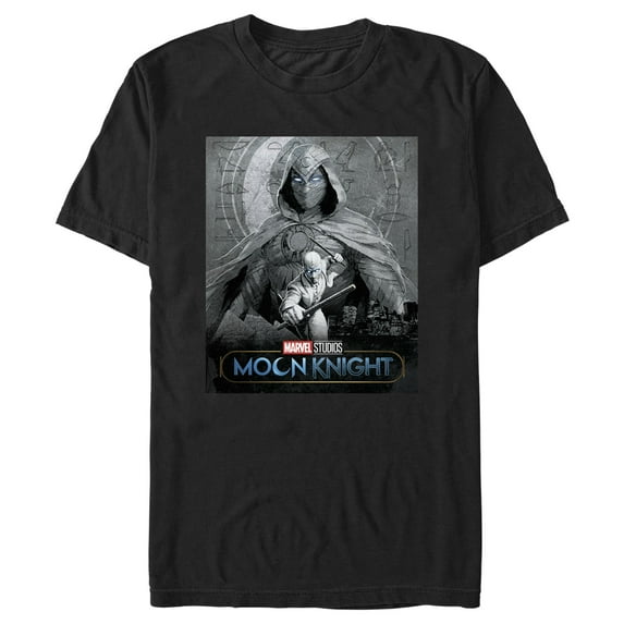Men's Marvel: Moon Knight Dual Identity Poster Graphic Tee Black 3X Large