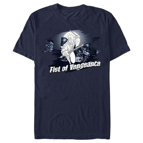 Men's Marvel: Moon Knight Mr. Knight Fist of Vengeance Graphic Tee Navy Blue 2X Large