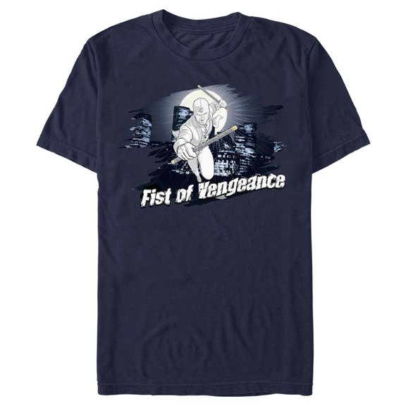 Men's Marvel: Moon Knight Mr. Knight Fist of Vengeance Graphic Tee Navy Blue Large