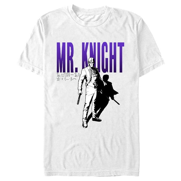 Men's Marvel: Moon Knight Mr. Knight Shadow Sketch  Graphic Tee White 3X Large