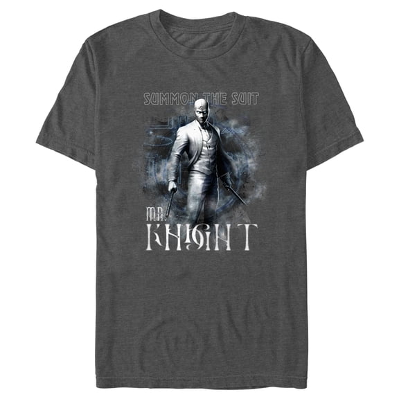 Men's Marvel: Moon Knight Mr. Knight Summon the Suit Graphic Tee Charcoal Heather 3X Large