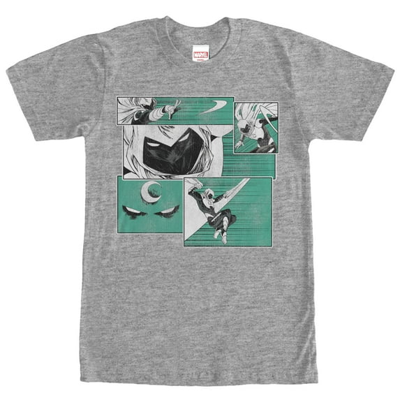 Men's Marvel Moon Knight Panels Graphic Tee Athletic Heather Large