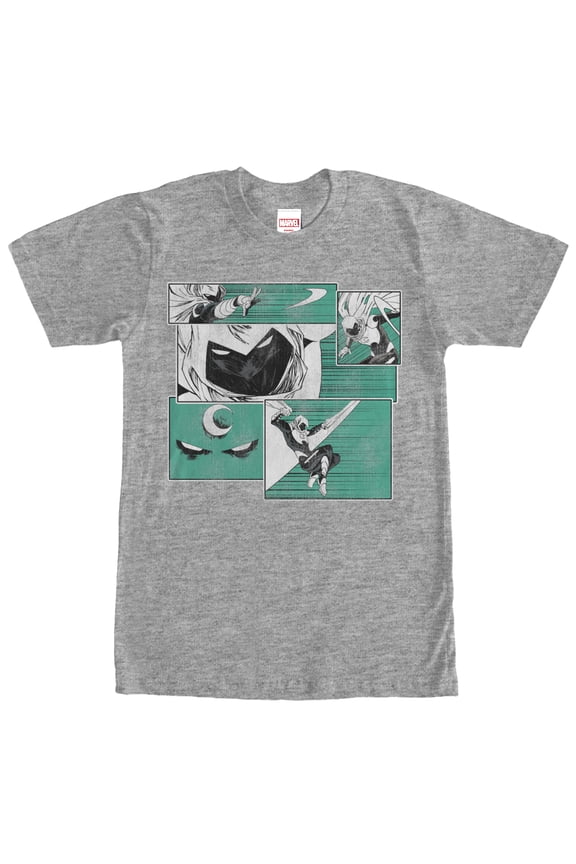 Men's Marvel Moon Knight Panels Graphic Tee Athletic Heather Large