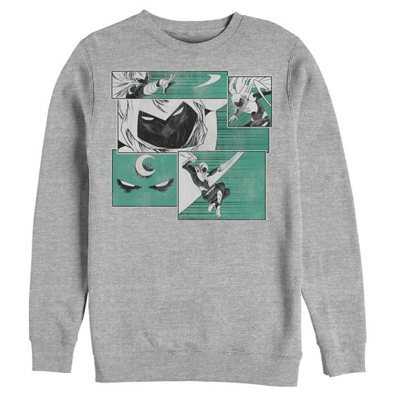 Men's Marvel Moon Knight Panels Sweatshirt Athletic Heather Small