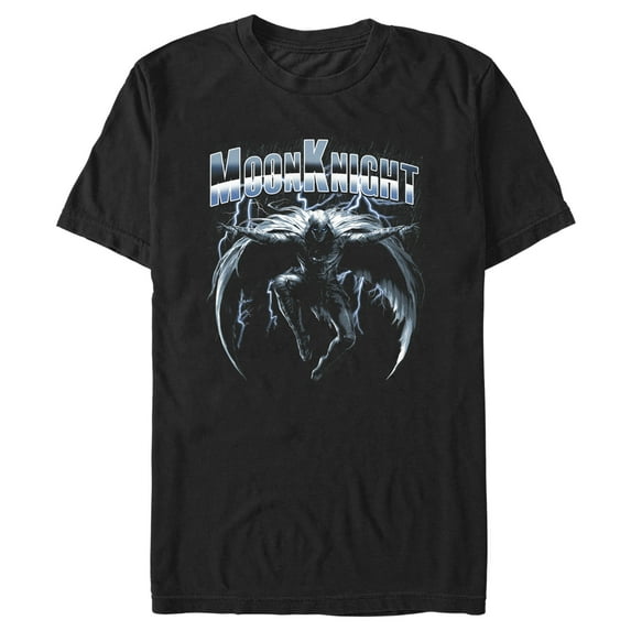 Men's Marvel: Moon Knight Rain and Lightning Graphic Tee Black 3X Large