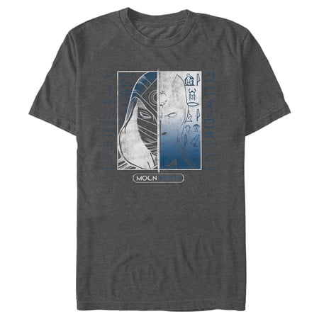 Men's Marvel: Moon Knight Split Face Duo Graphic Tee Charcoal Heather 3X Large