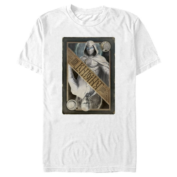 Men's Marvel: Moon Knight Split Personality Playing Card, Who Will Win  Graphic Tee White Medium