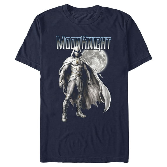 Men's Marvel: Moon Knight The Lunar Protector Watching Graphic Tee Navy Blue 2X Large