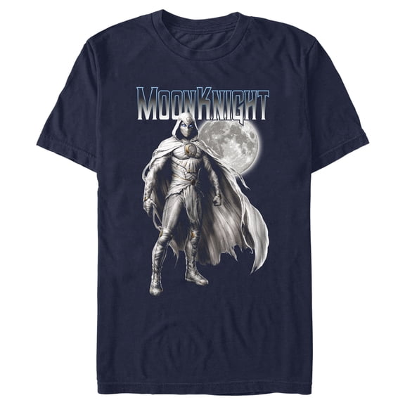 Men's Marvel: Moon Knight The Lunar Protector Watching Graphic Tee Navy Blue Large